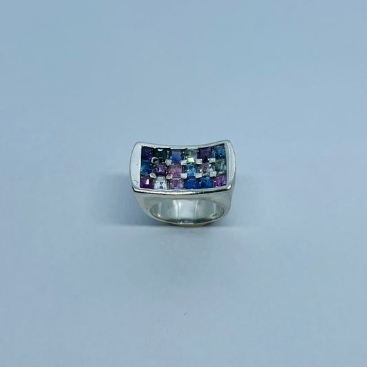 Natural Multi-color Sapphire Ring